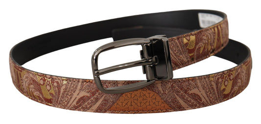 Dolce & Gabbana Multicolor Embossed Leather Black Metal Buckle Belt - YSONA