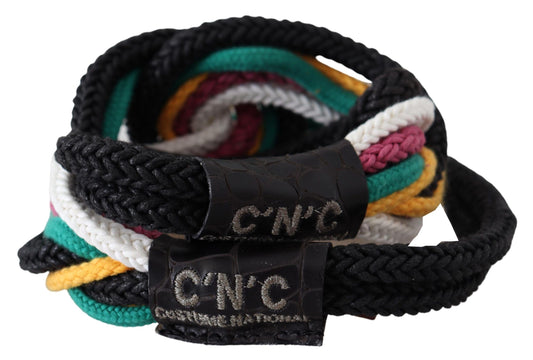 Costume National Multicolor Rope Leather Rustic Hook Buckle Belt - YSONA