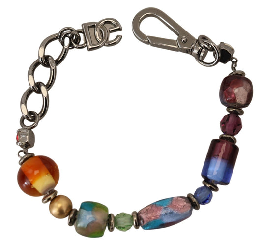 Dolce & Gabbana multicolor Silver Chain Brass Beaded Lobster Clasp Bracelet - YSONA