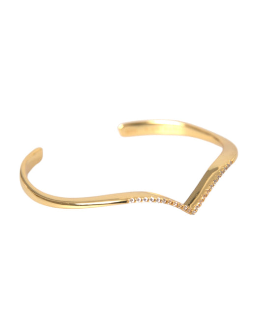 Nialaya Arched Wing Cuff Skyfall Gold CZ 925 Bracelet - YSONA