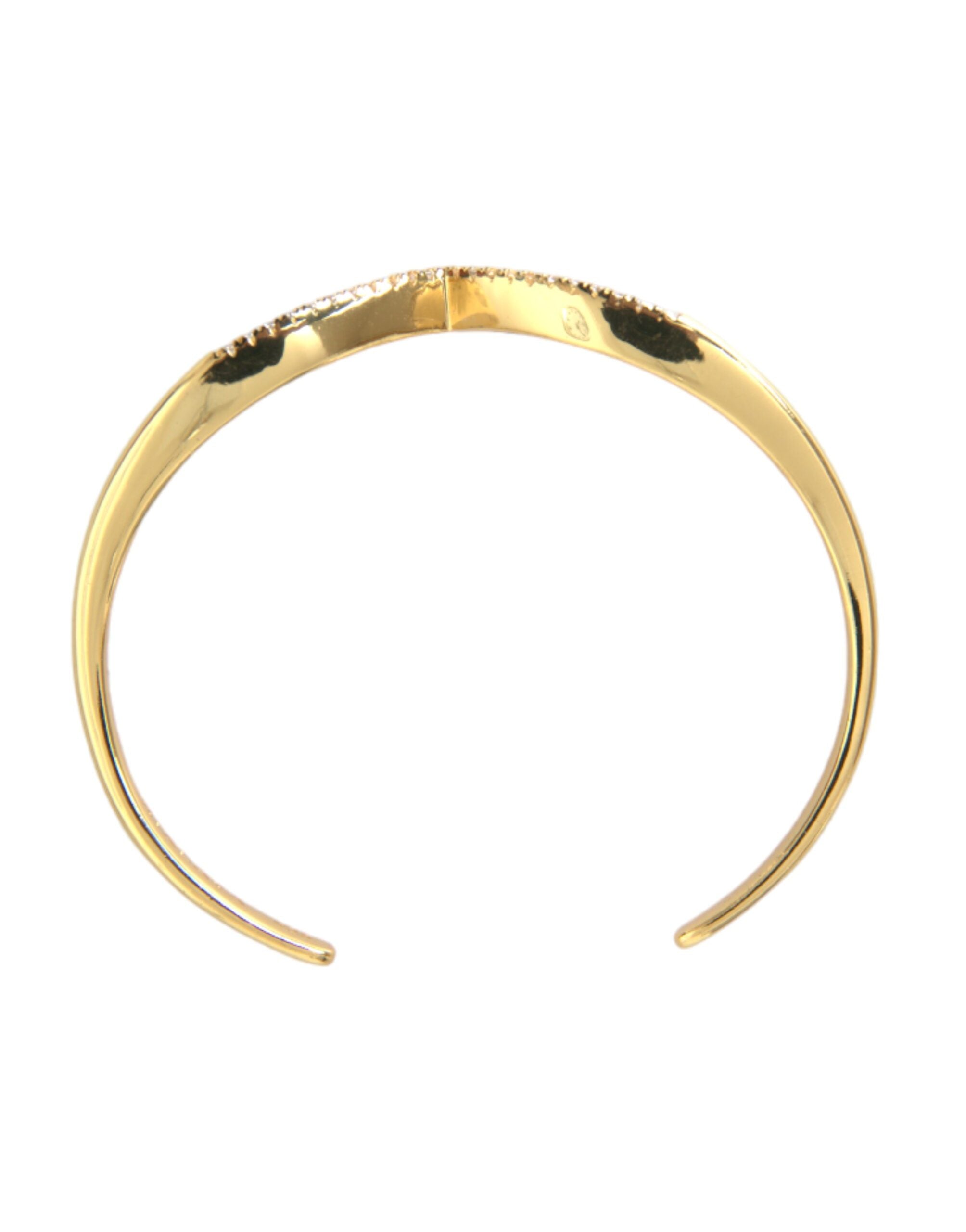 Nialaya Arched Wing Cuff Skyfall Gold CZ 925 Bracelet - view 2