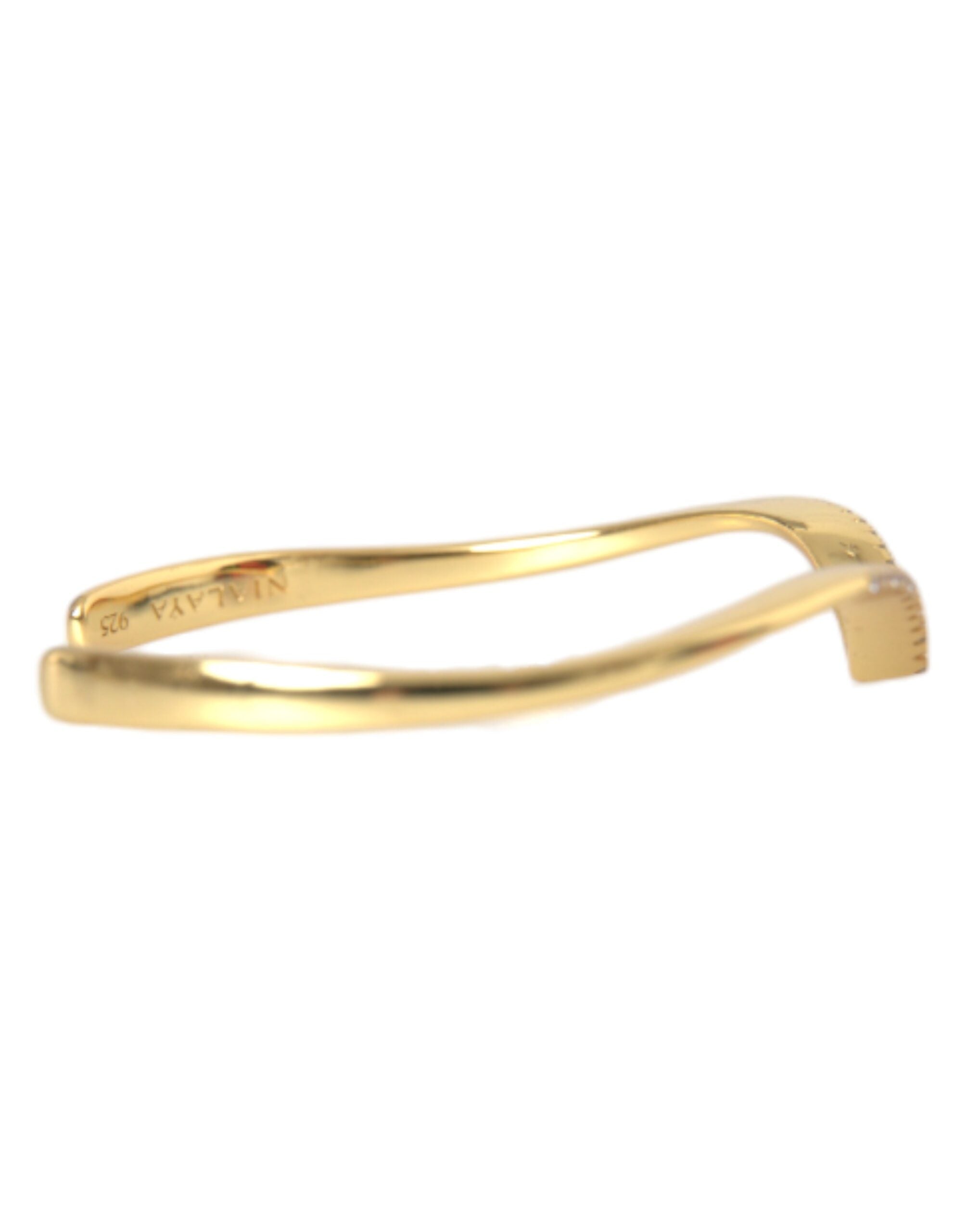 Nialaya Arched Wing Cuff Skyfall Gold CZ 925 Bracelet - view 4