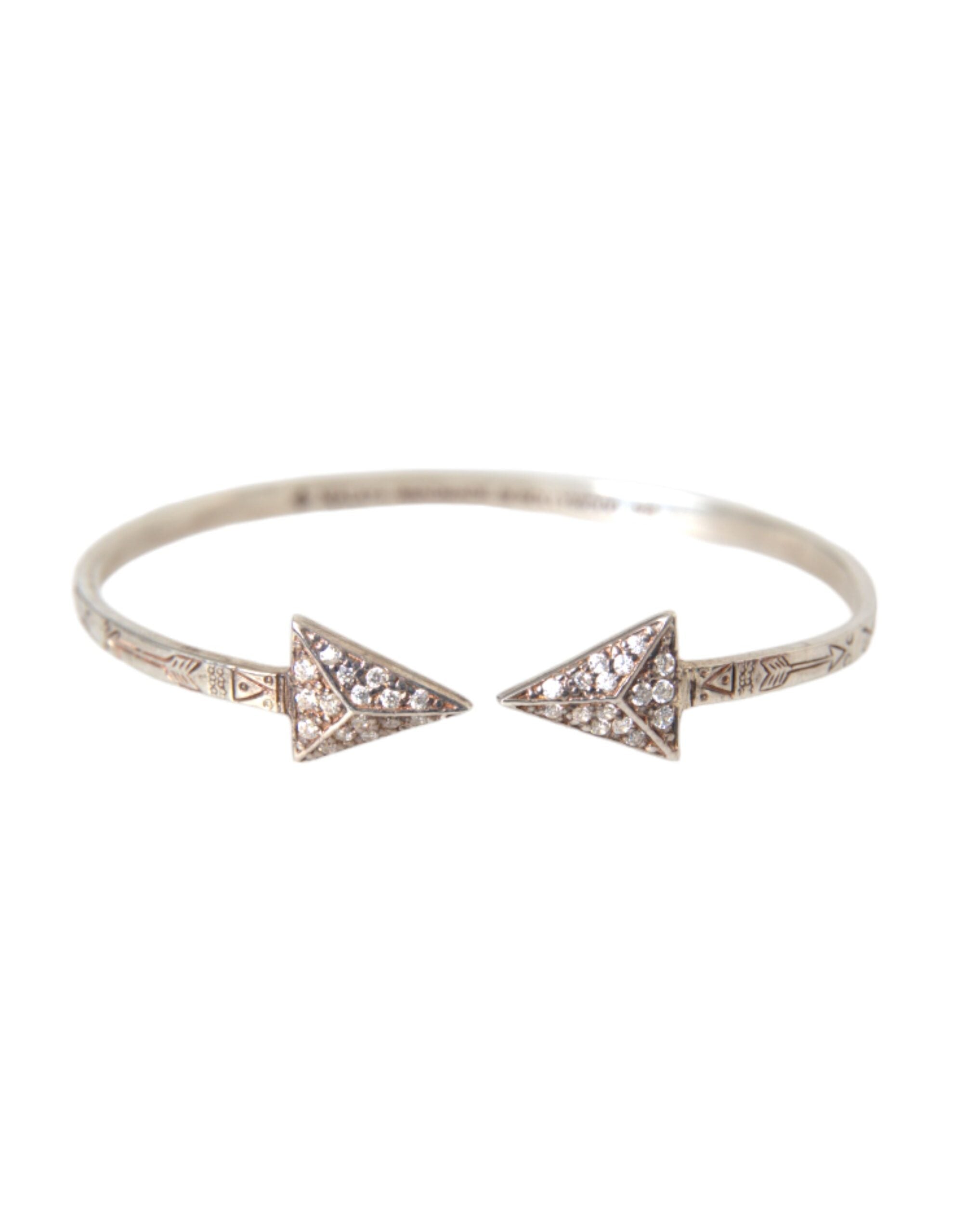 Nialaya Arrow Crystal 925 Silver Bangle Bracelet Women - YSONA