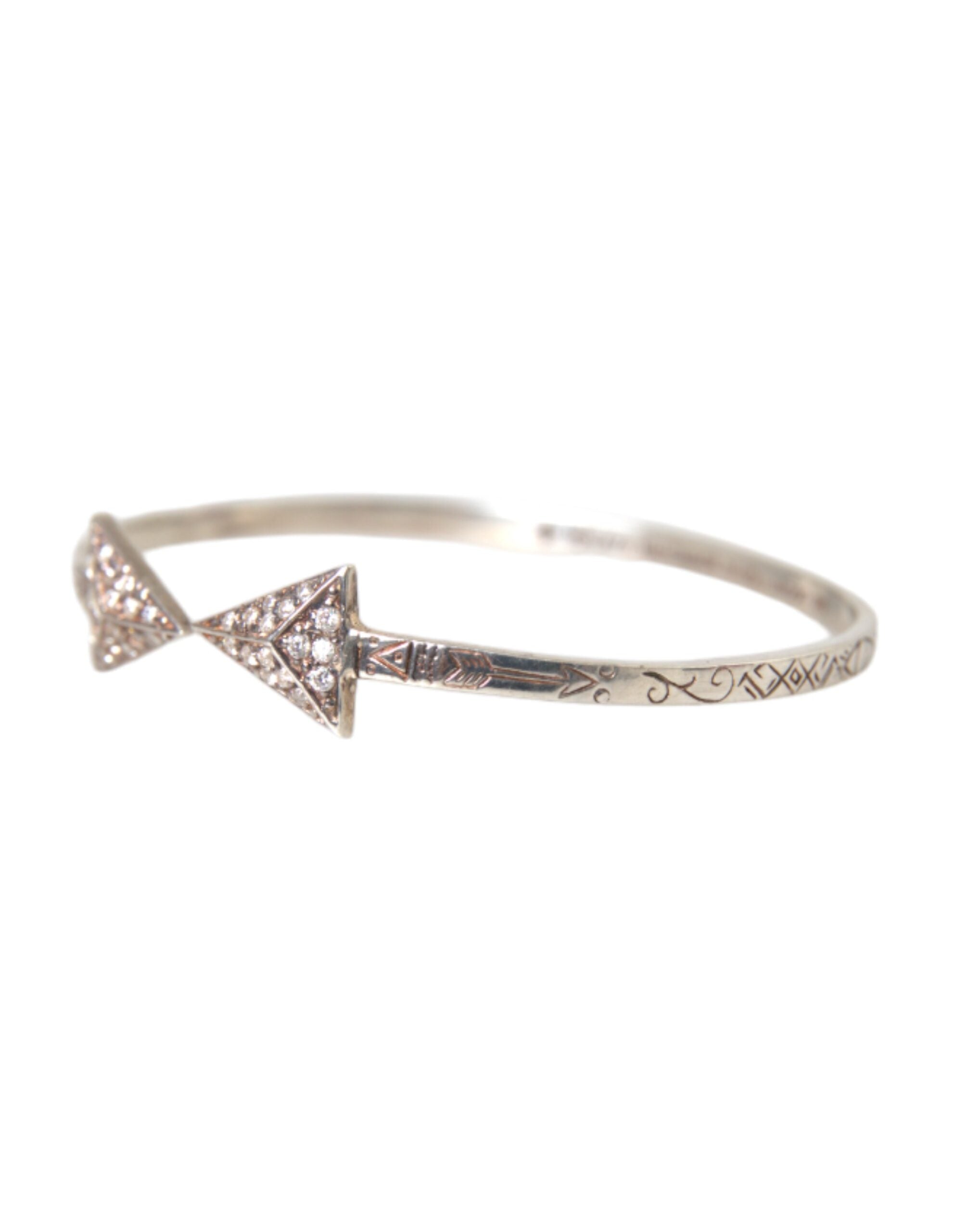 Nialaya Arrow Crystal 925 Silver Bangle Bracelet Women - view 2