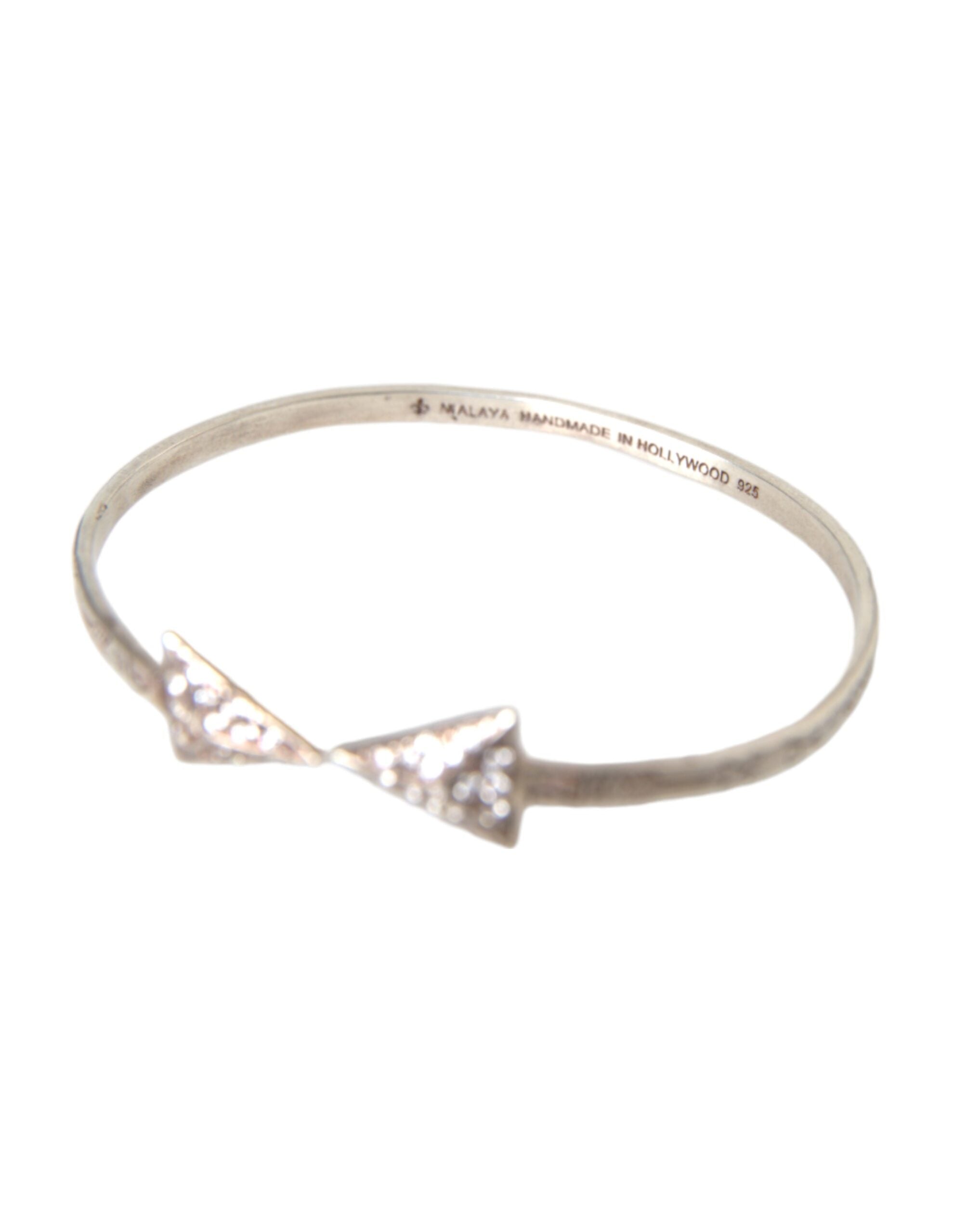Nialaya Arrow Crystal 925 Silver Bangle Bracelet Women - view 5