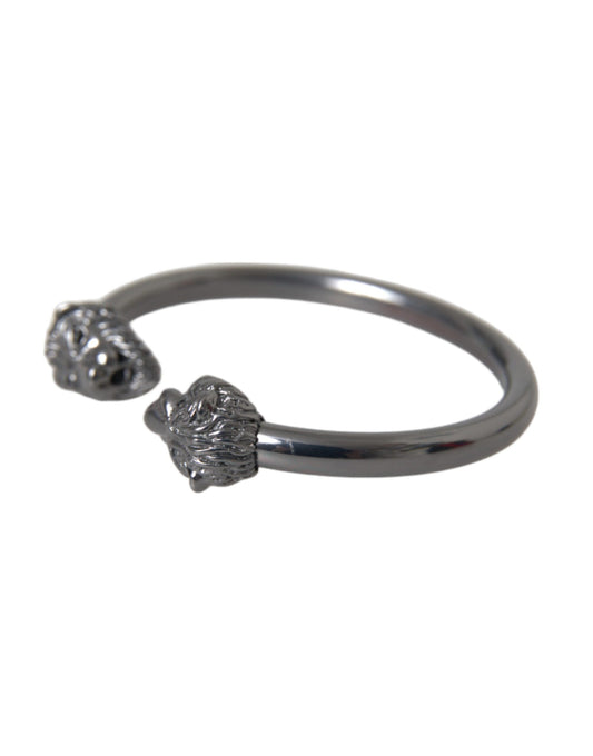 Nialaya Black Rhodium Lion Bangle Bracelet Women - YSONA