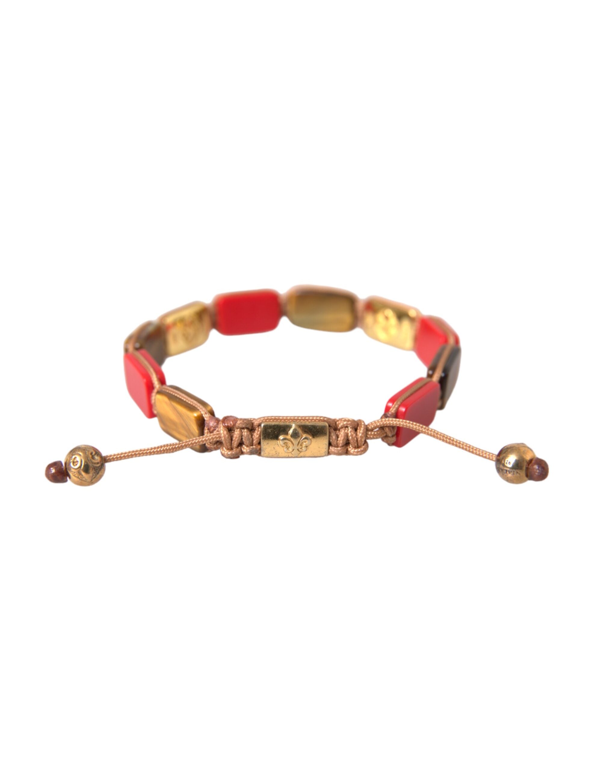 Nialaya CZ Tiger Eye Red Coral 925 Silver Men Bracelet - YSONA