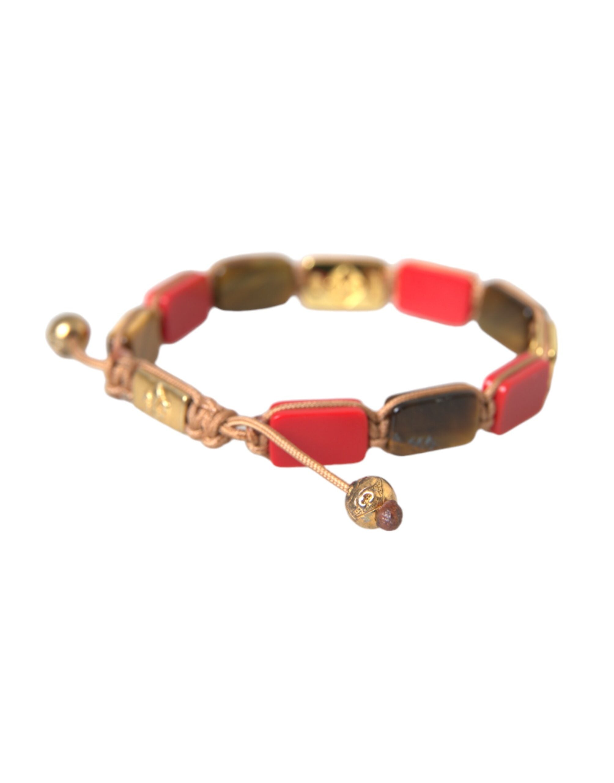 Nialaya CZ Tiger Eye Red Coral 925 Silver Men Bracelet - view 2