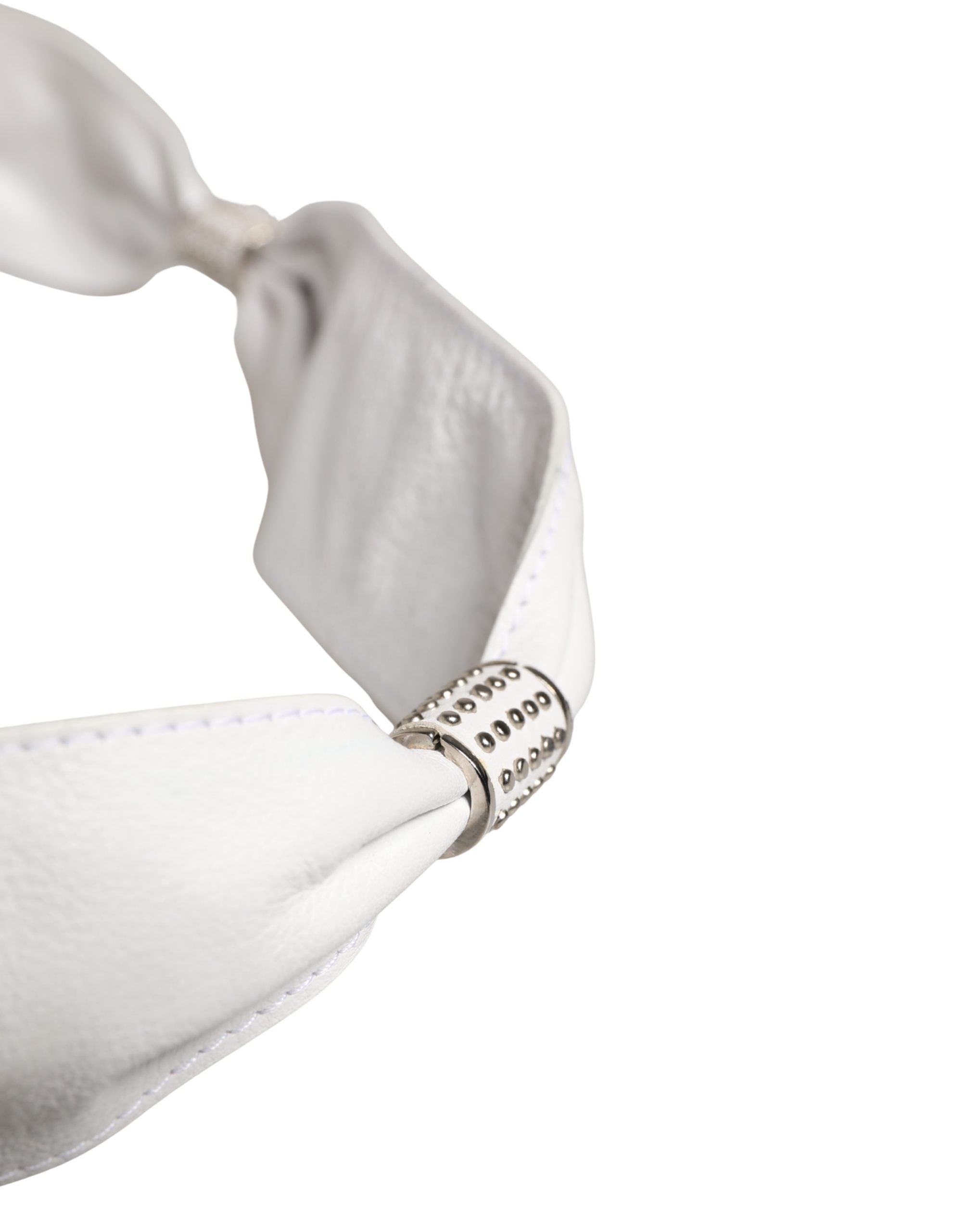 Orciani Women White Leather Embellished Wide Waist Cintura Belt - view 3