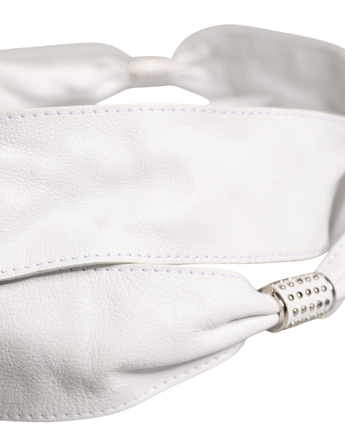 Orciani Women White Leather Embellished Wide Waist Cintura Belt - view 4