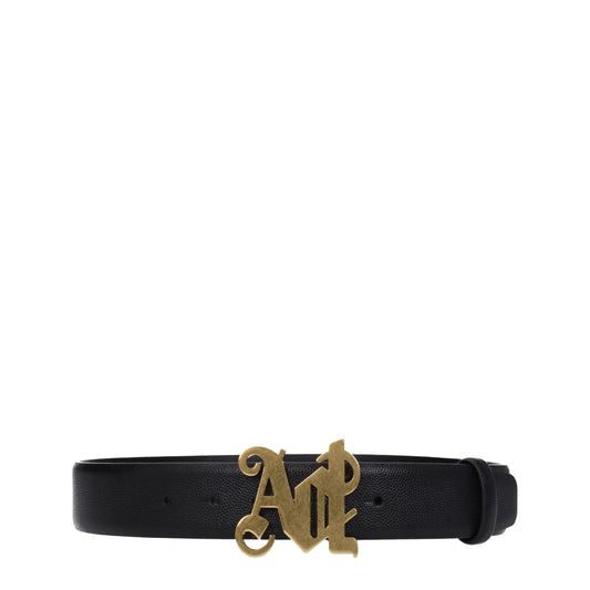 Palm Angels Black Leather Regular Belt - YSONA