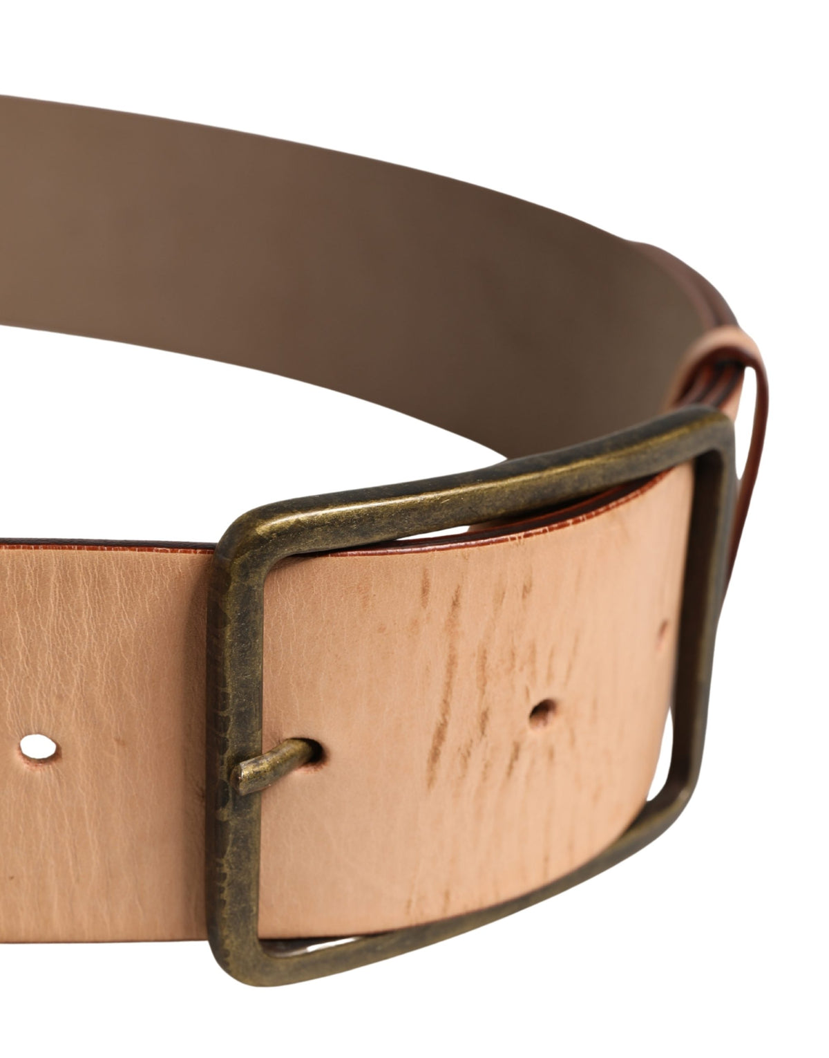 Patrizia Pepe Beige Genuine Leather Wide Waist Metal Buckle Belt - view 4