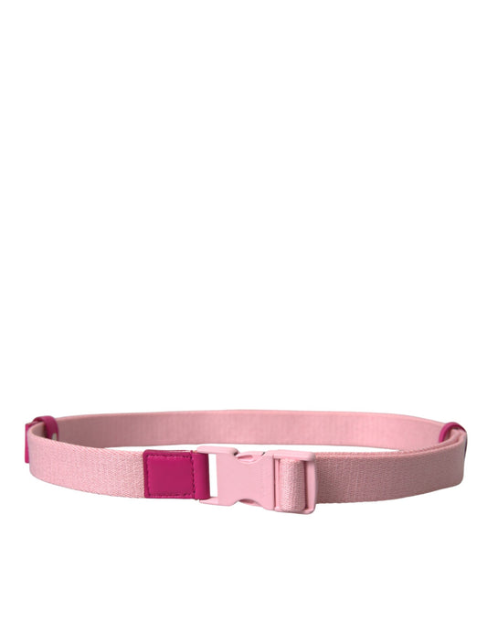 Dolce & Gabbana Pink Canvas Stretch Plastic Buckle Women Belt - YSONA