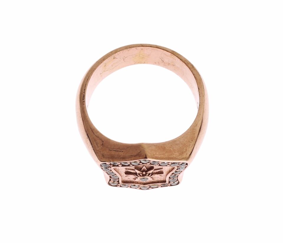 Nialaya Pink Gold 925 Silver Authentic Clear Ring - YSONA