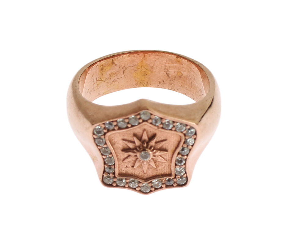 Nialaya Pink Gold 925 Silver Authentic Clear Ring - view 2