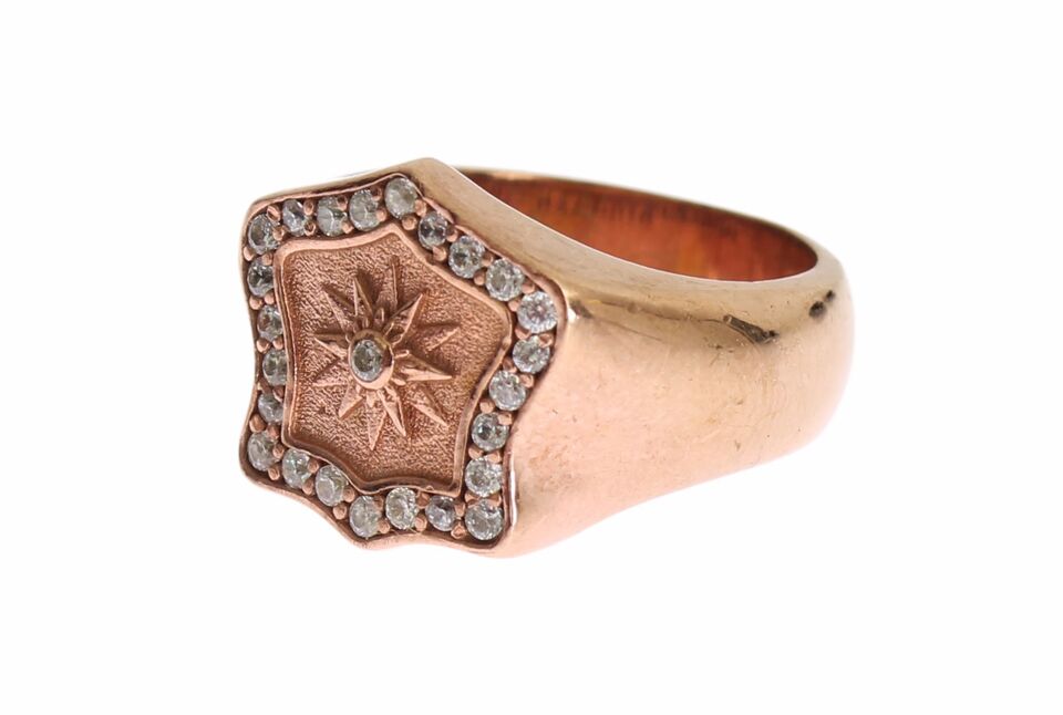 Nialaya Pink Gold 925 Silver Authentic Clear Ring - view 3