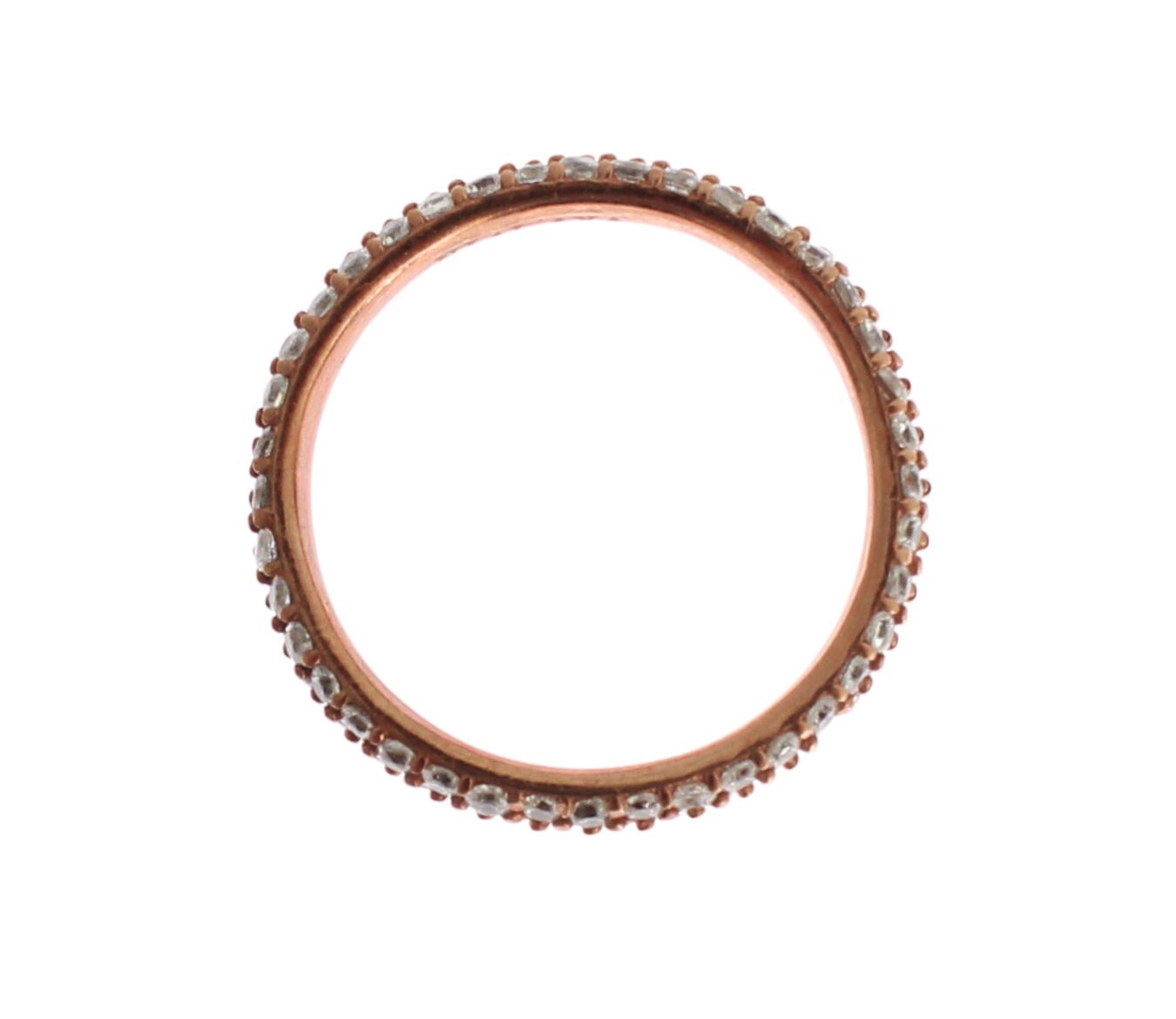 Nialaya Pink Gold 925 Silver Clear CZ Ring - view 2