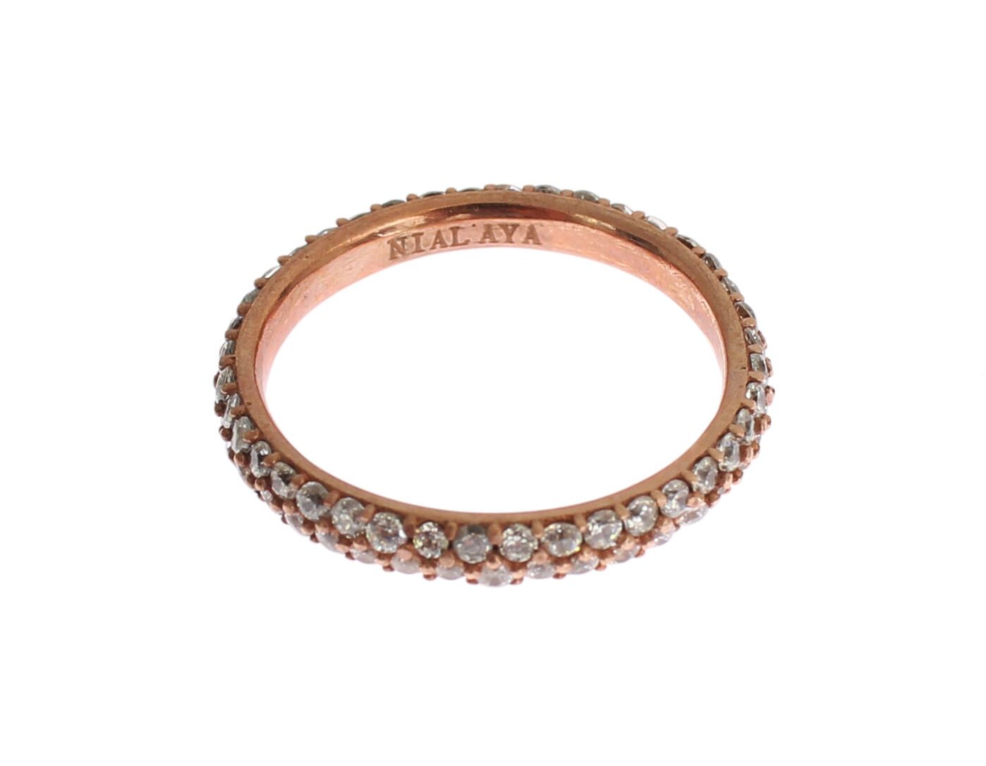 Nialaya Pink Gold 925 Silver Clear CZ Ring - view 3