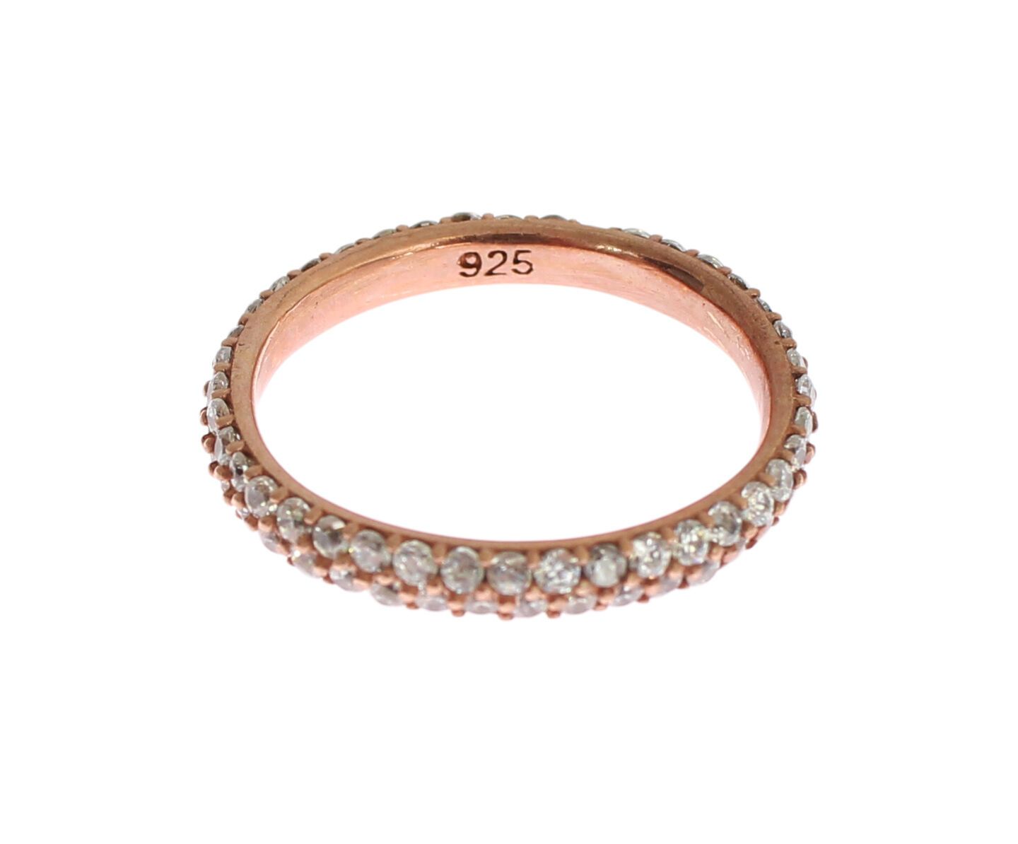 Nialaya Pink Gold 925 Silver Clear CZ Ring - view 4