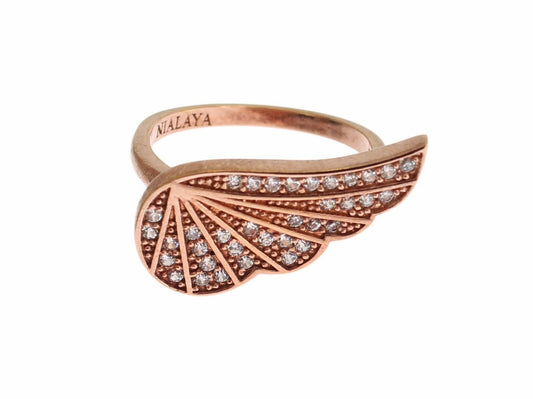 Nialaya Pink Gold 925 Silver Womens Clear CZ Ring - YSONA