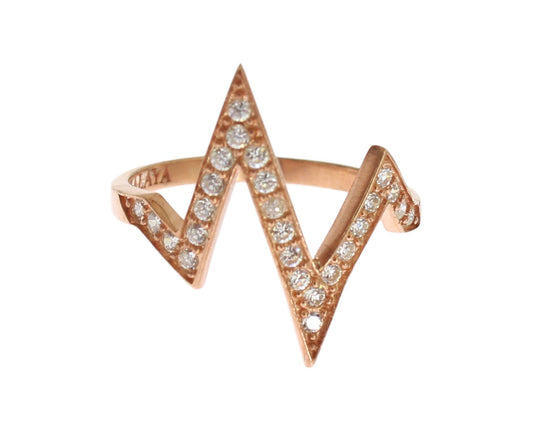 Nialaya Pink Gold 925 Silver Womens Clear Ring - YSONA