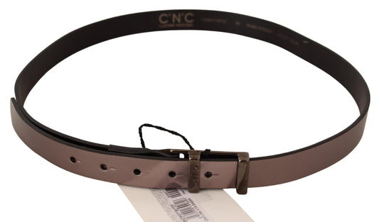 Costume National Pink Metallic Leather Buckle Belt - YSONA