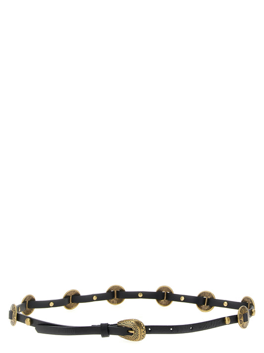 PINKO Black Calfskin Thin Belt - YSONA
