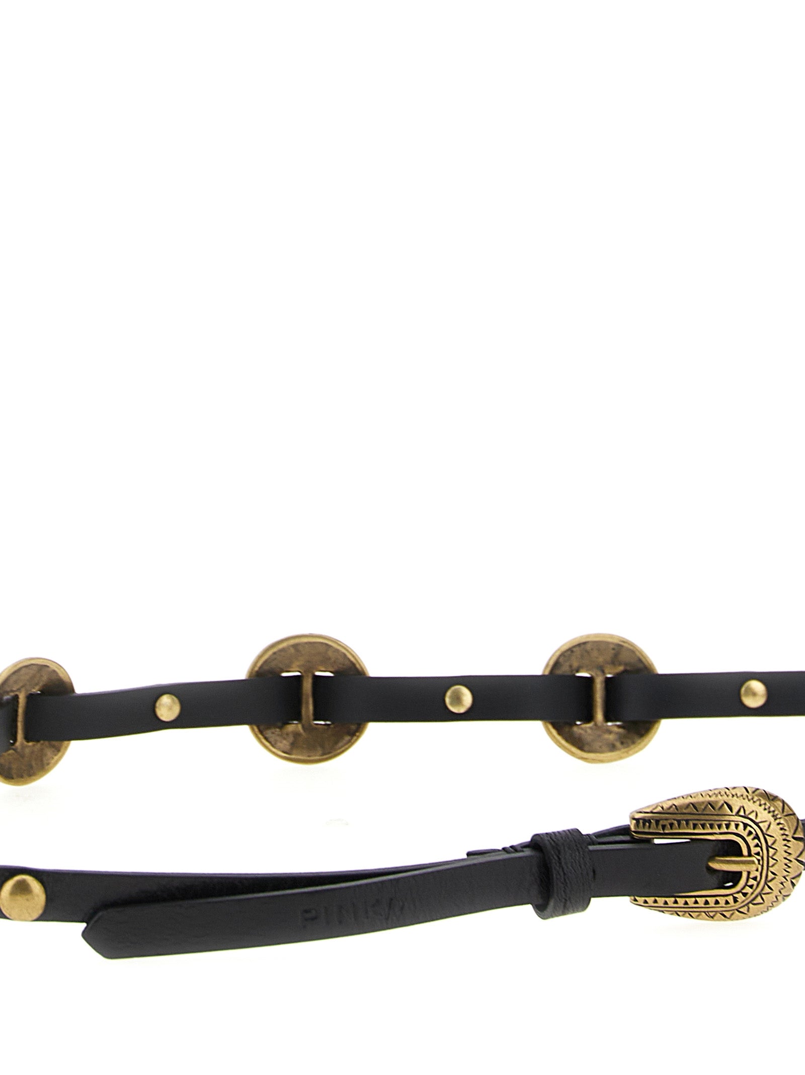 PINKO Black Calfskin Thin Belt - view 3