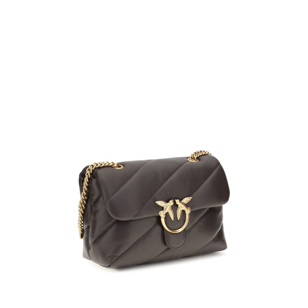 PINKO Brown Calf Leather Bos Taurus Shoulder Bag - view 2