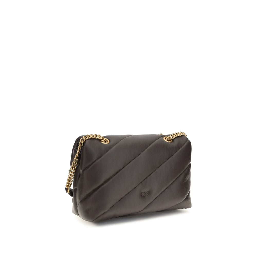 PINKO Brown Calf Leather Bos Taurus Shoulder Bag - view 3