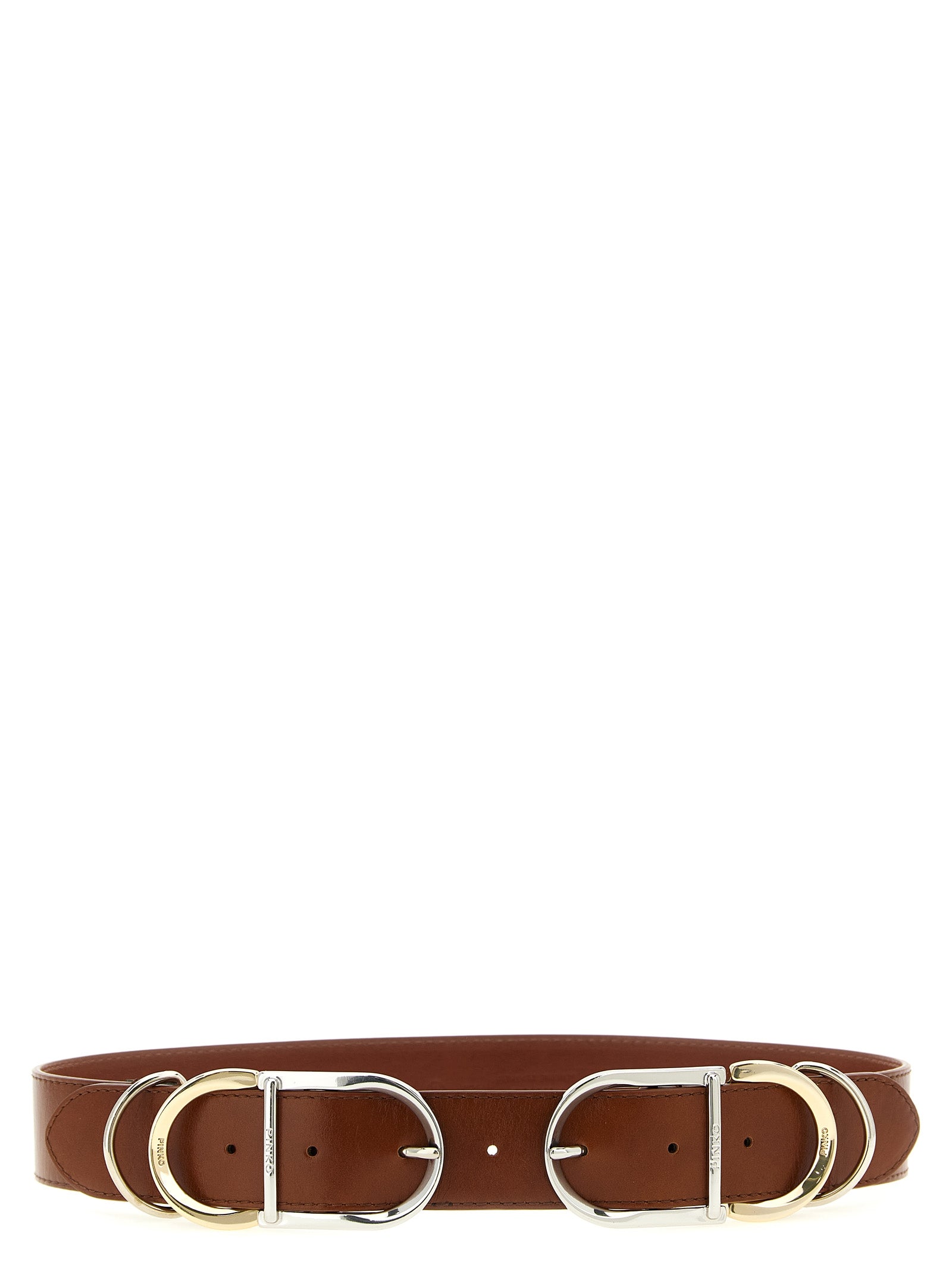 PINKO Brown Lamb Leather Regular Belt - YSONA