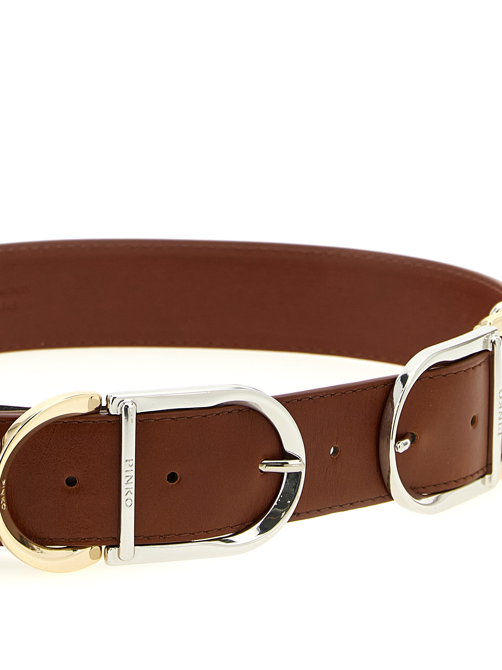 PINKO Brown Lamb Leather Regular Belt - view 3