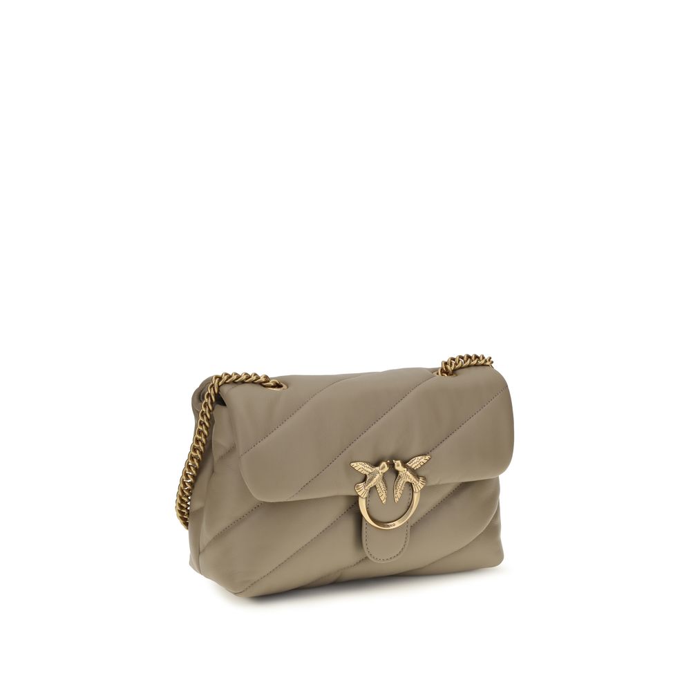PINKO Gray Calf Leather Bos Taurus Shoulder Bag - view 2