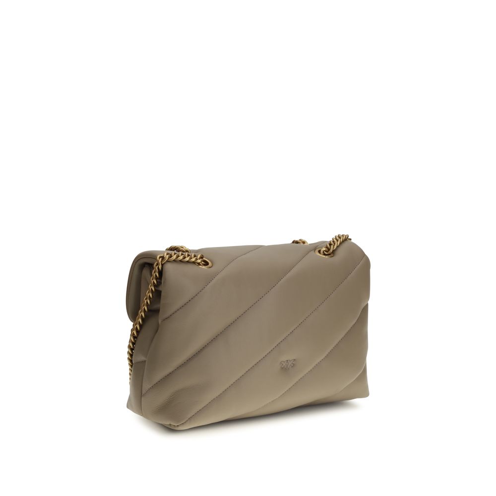 PINKO Gray Calf Leather Bos Taurus Shoulder Bag - view 3
