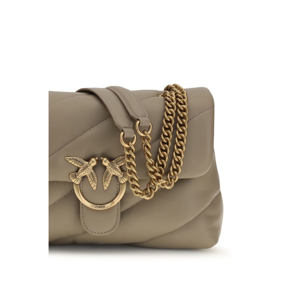 PINKO Gray Calf Leather Bos Taurus Shoulder Bag - view 4