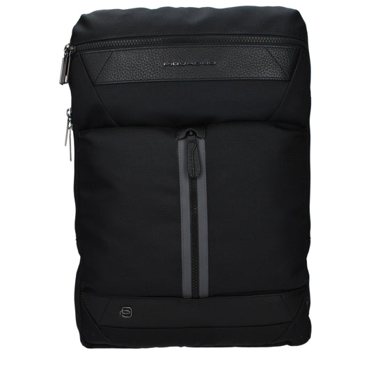 Piquadro Black Fabric Backpack - YSONA