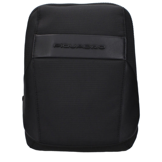 Piquadro Black Fabric Crossbody Bag - YSONA