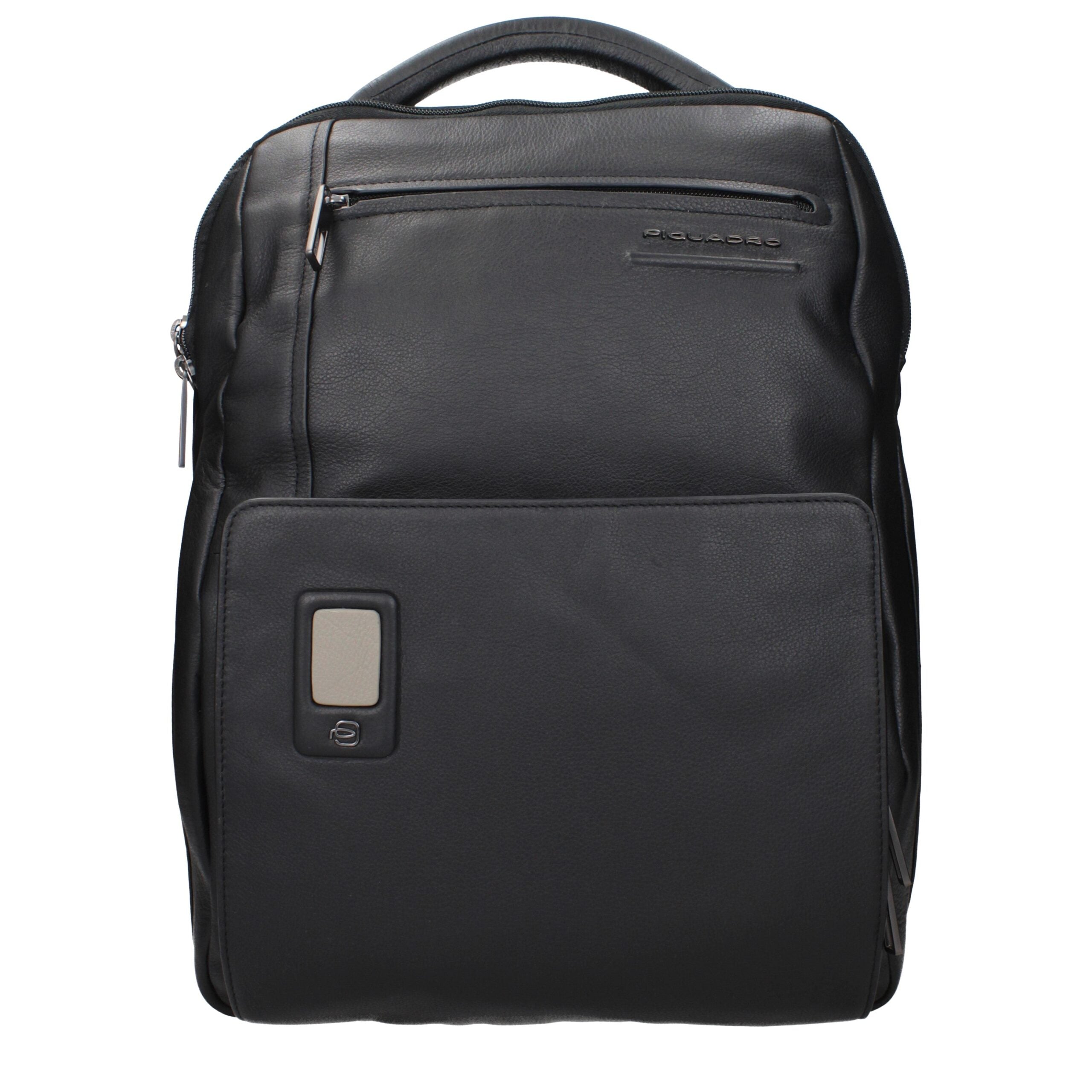 Piquadro Black Leather Backpack - YSONA
