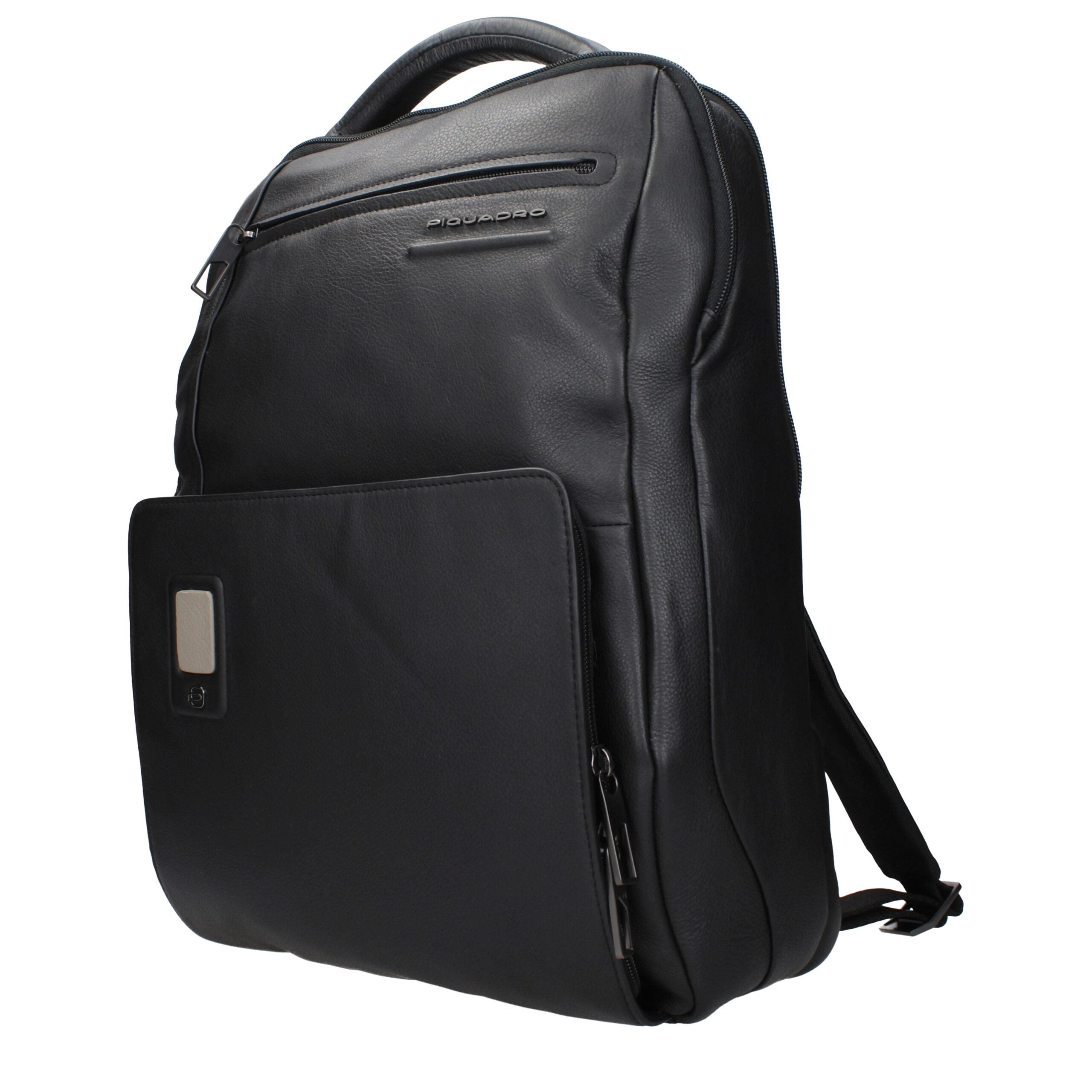 Piquadro Black Leather Backpack - view 2