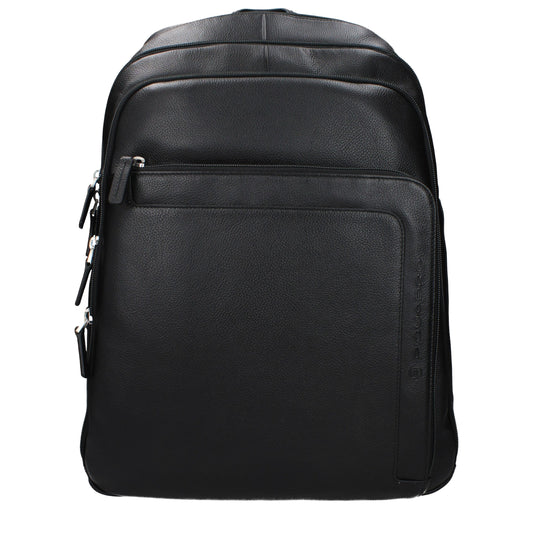 Piquadro Black Leather Backpack - YSONA