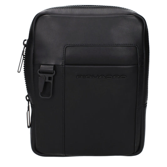 Piquadro Black Leather Crossbody Bag - YSONA
