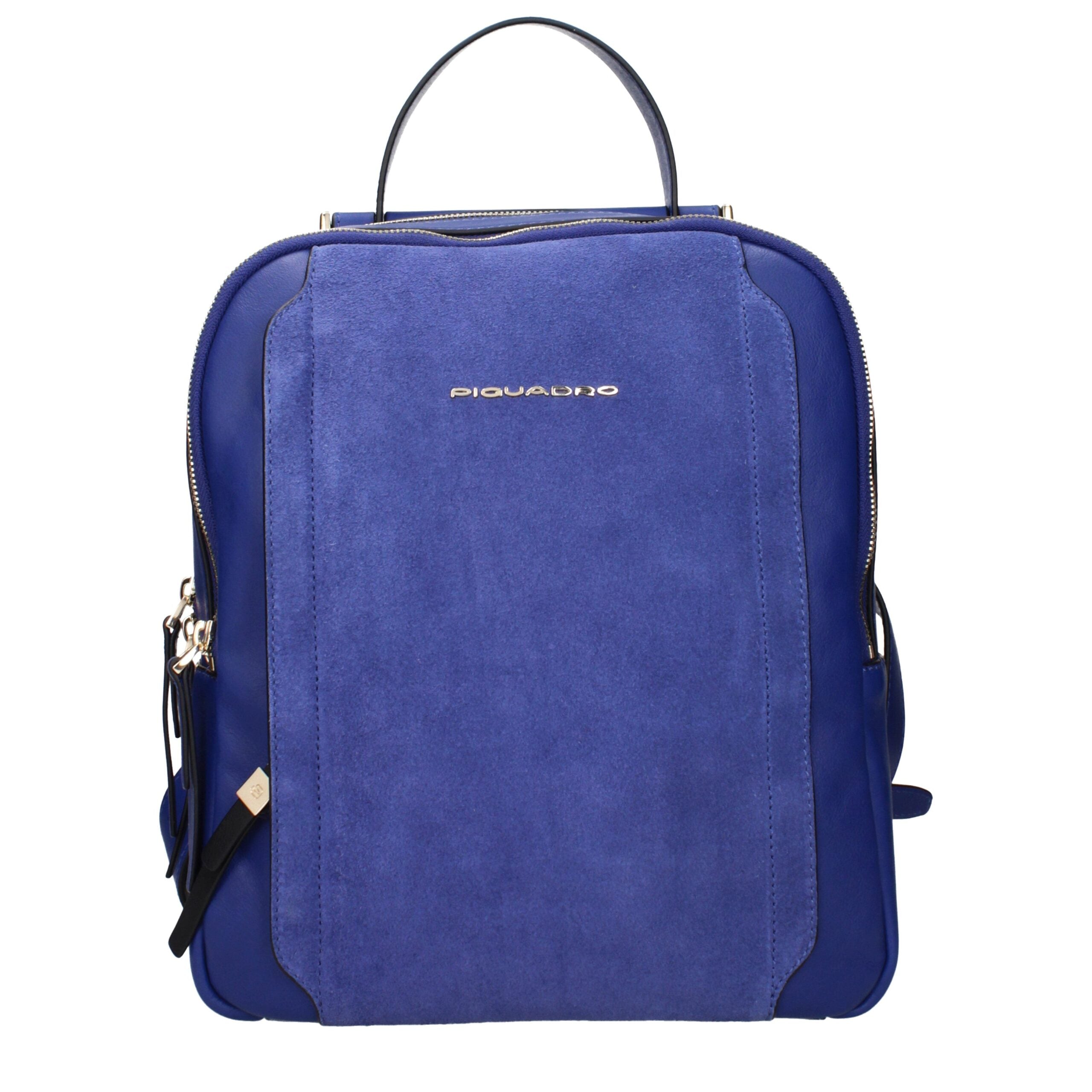 Piquadro Blue Leather Backpack - YSONA