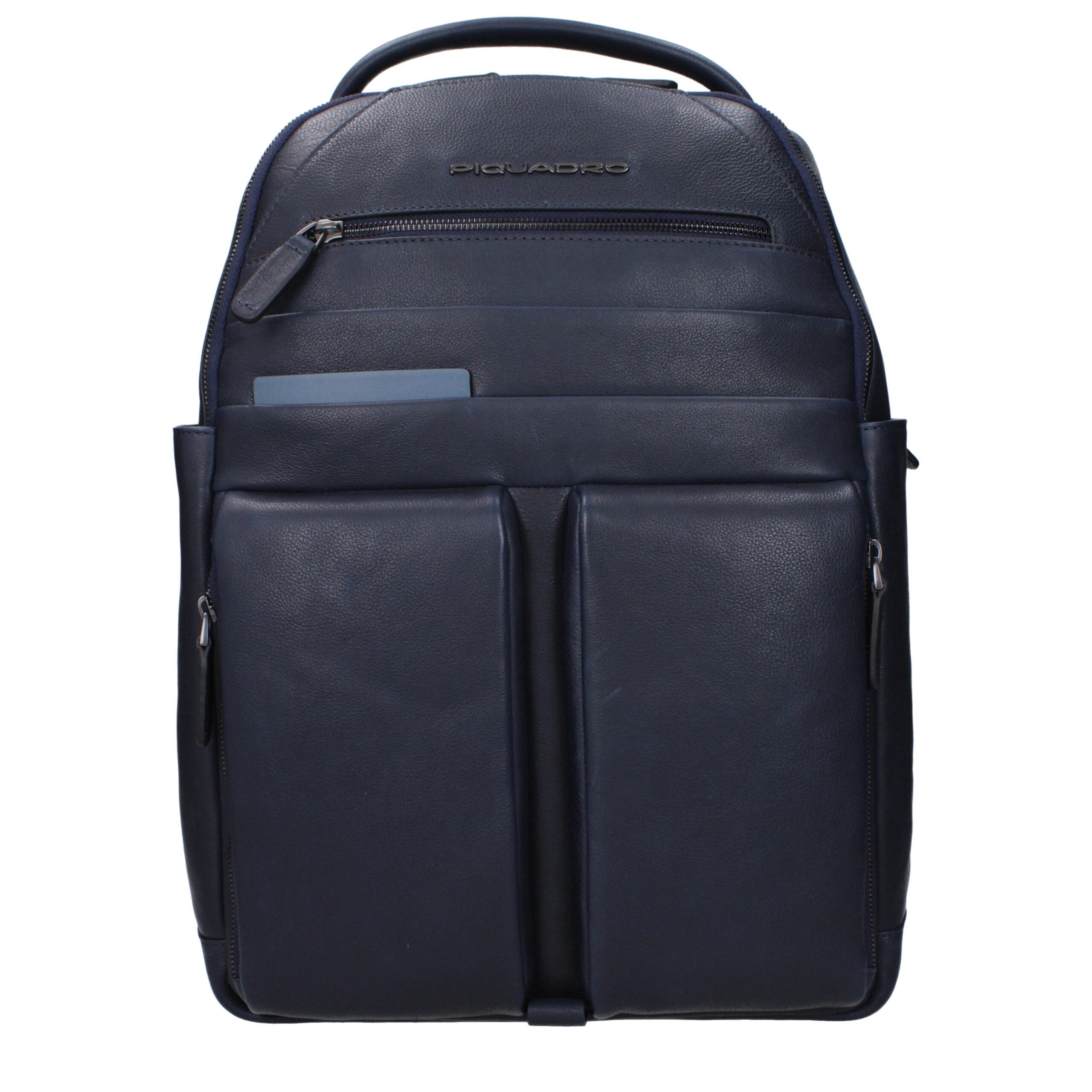 Piquadro Blue Leather Backpack - YSONA