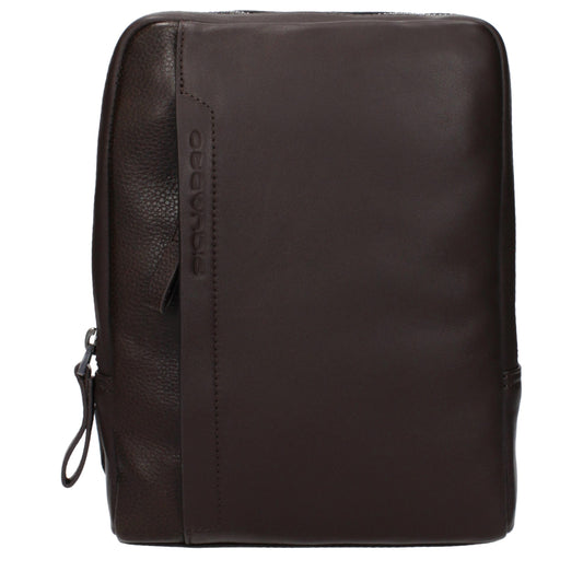 Piquadro Brown Leather Crossbody Bag - YSONA