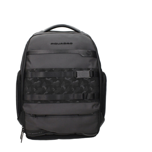 Piquadro Gray Fabric Backpack - YSONA