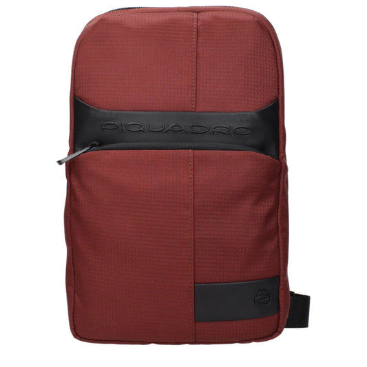 Piquadro Red Fabric Crossbody Bag - YSONA