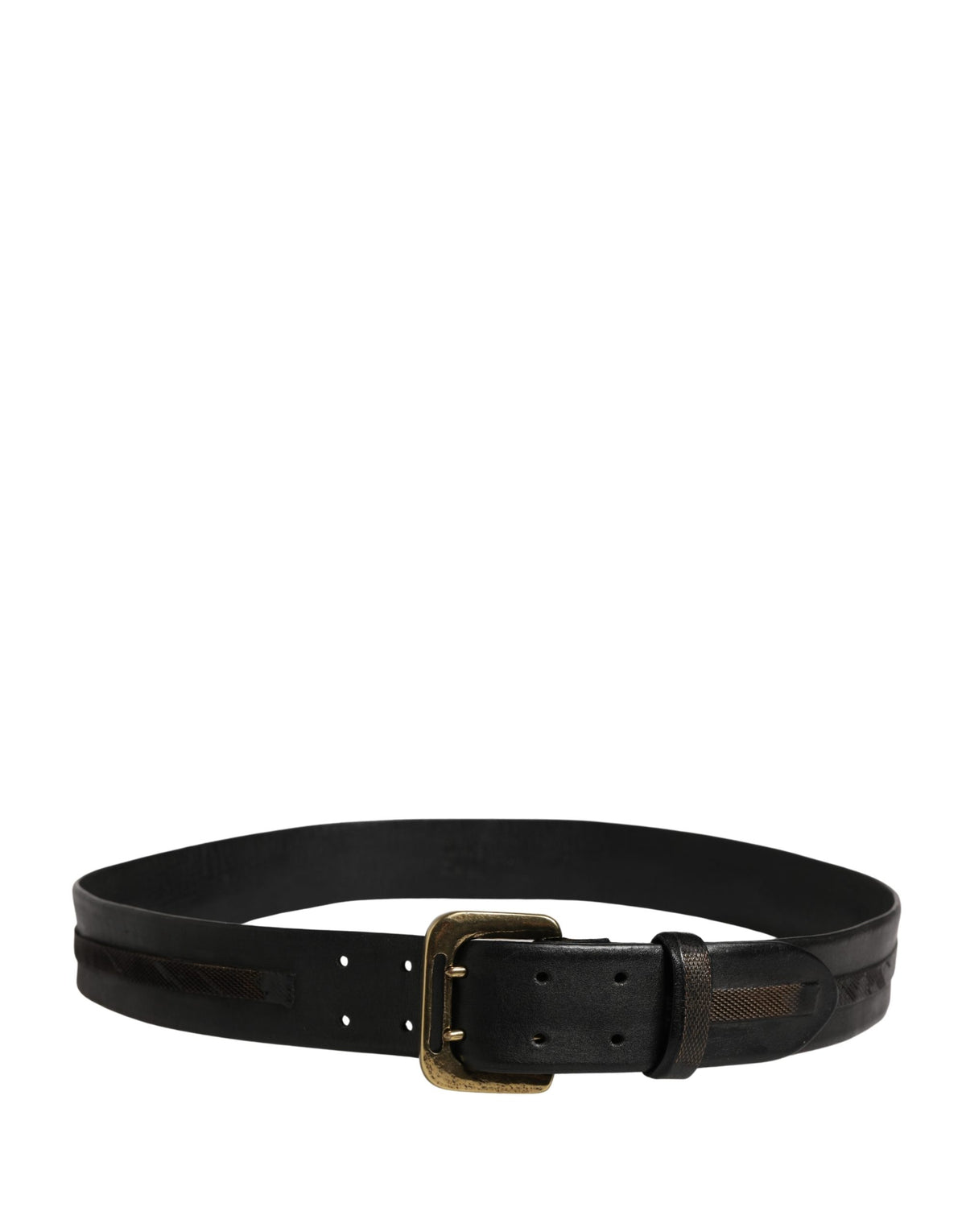 PLEIN SUD Black Leather Gold Metal Buckle Waist Women Belt - view 3