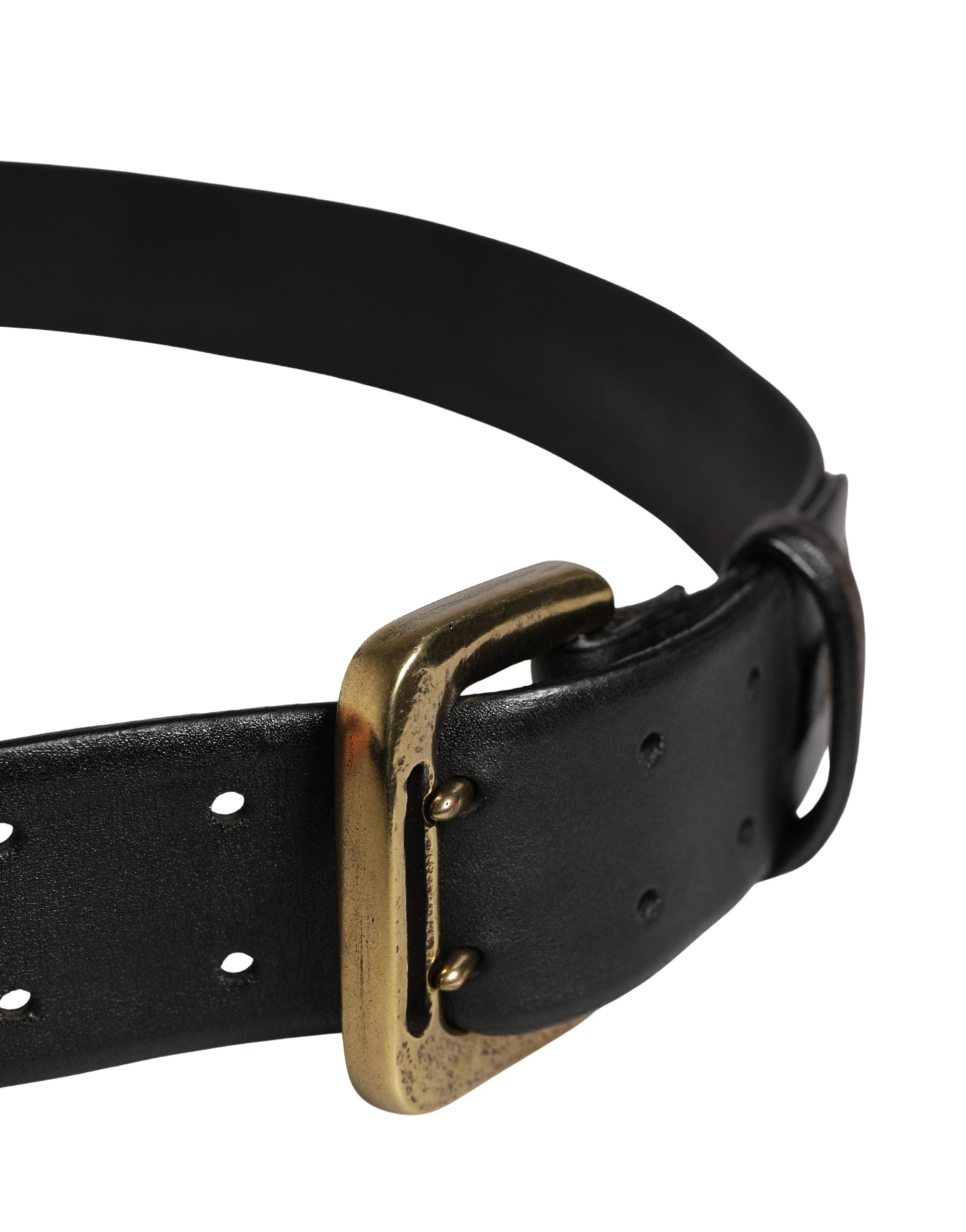 PLEIN SUD Black Leather Gold Metal Buckle Waist Women Belt - view 4
