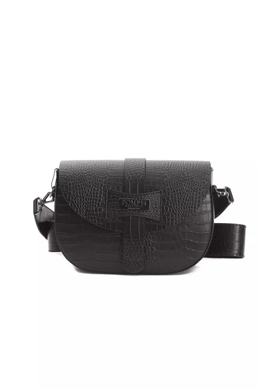 Pompei Donatella Black Leather Women Crossbody - YSONA