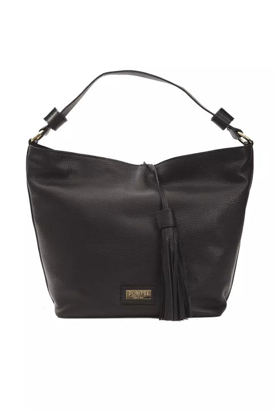 Pompei Donatella Black Leather Women Shoulder Bag - YSONA